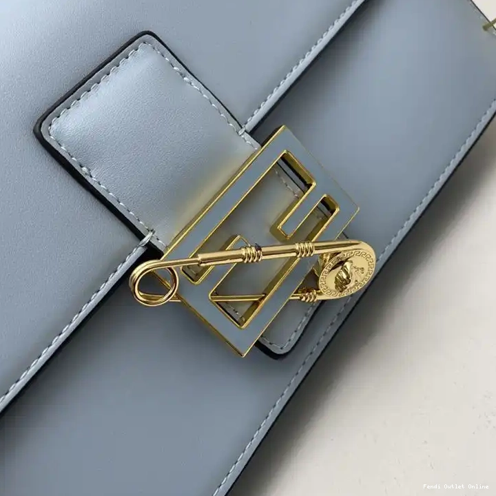 Affordable Blue Calf with Sky Fendace Bag Fendi Brooches Leather Baguette In Pin Medium 0510